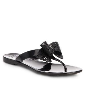 SALVATORE FERRAGAMO Pandy Bow Jelly Thong Sandals